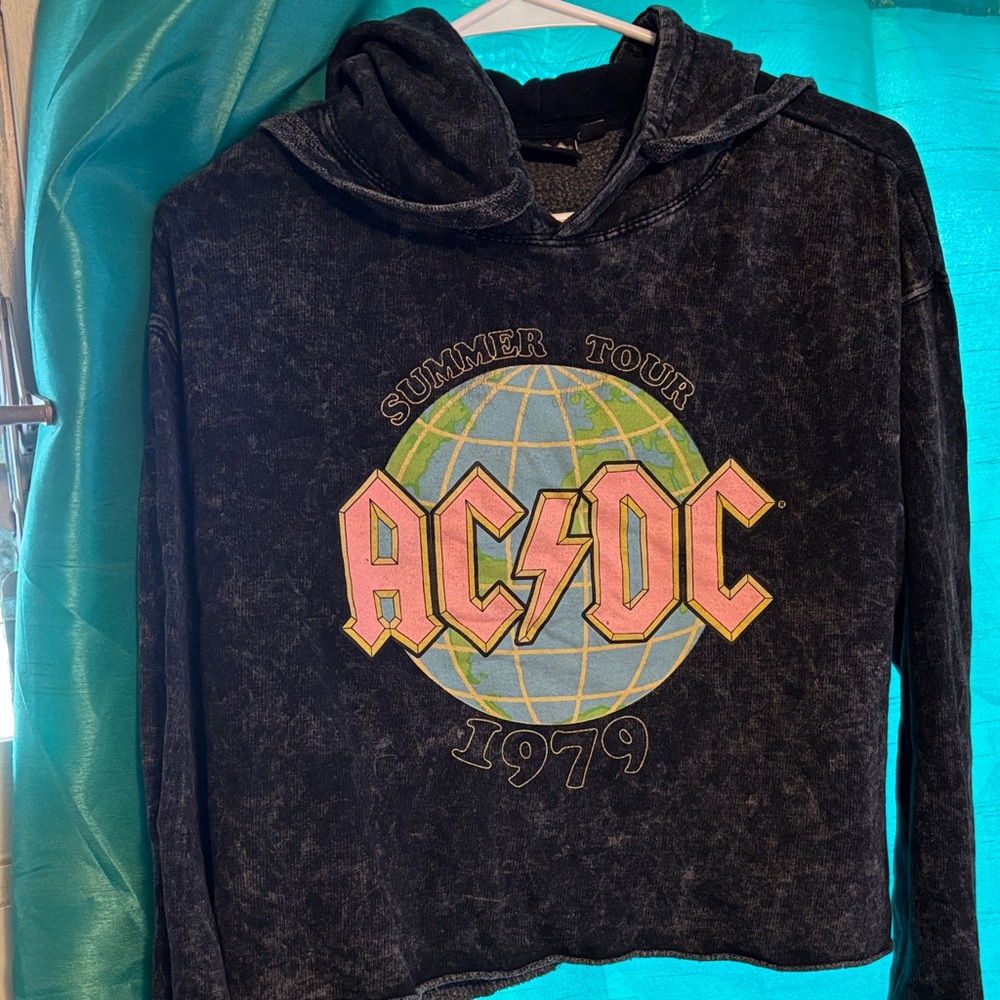 AC/DC crop top hoodie